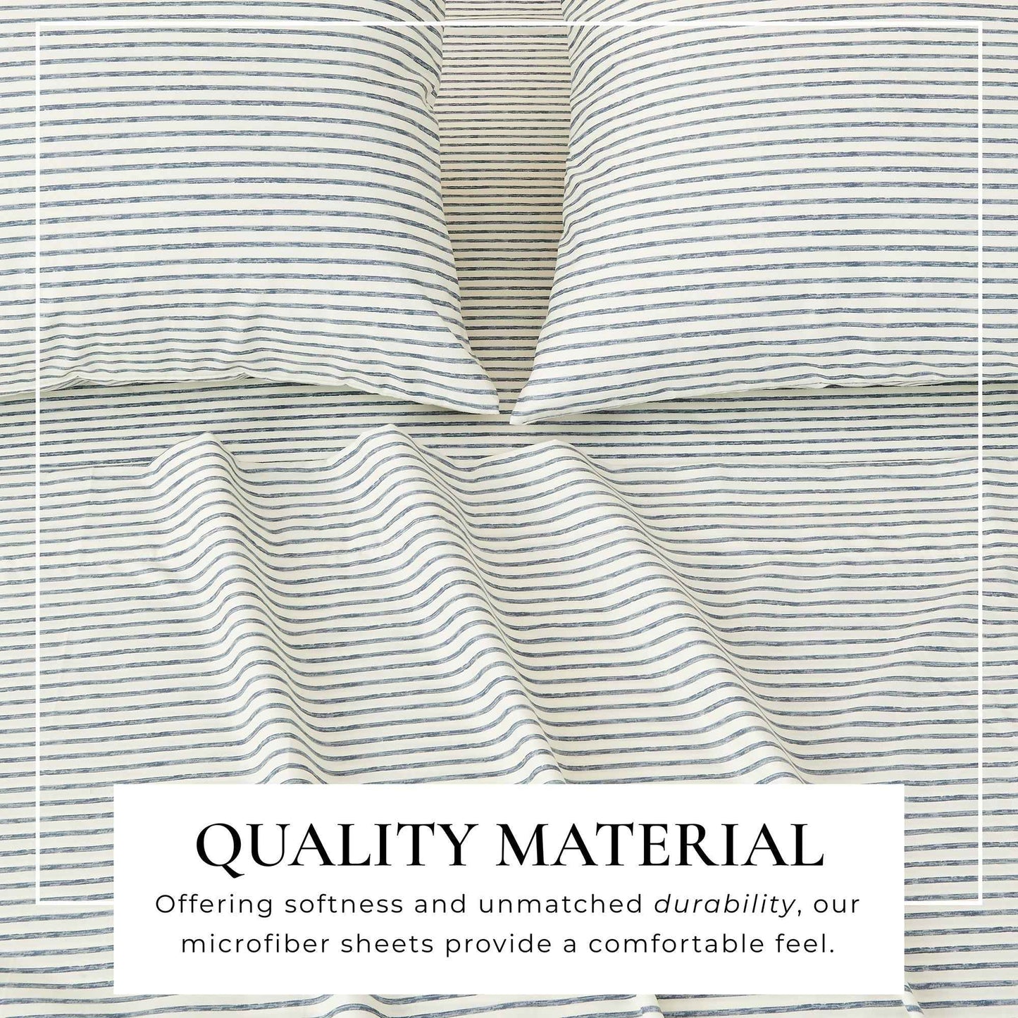 Striped Microfiber Sheet Set - Evette Collection