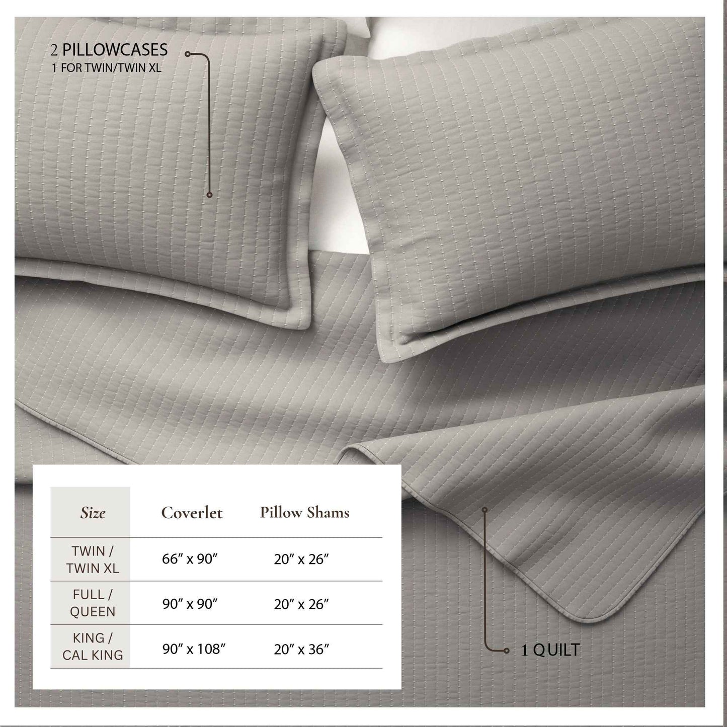 3-Piece Solid Quilt - Alicia Collection