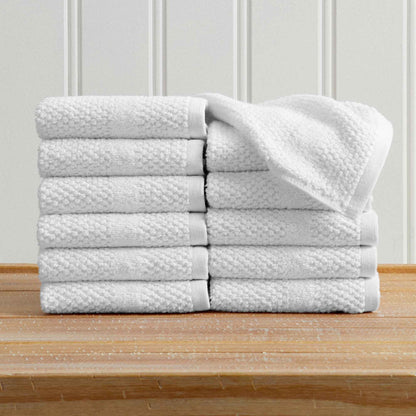 100% Cotton Woven Texture Bath Towel Set - Marbella Collection