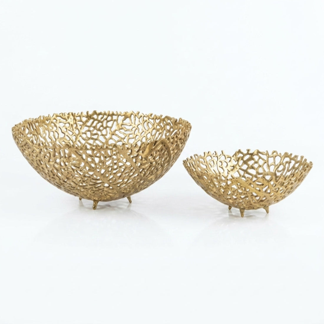 House of Avana Aluminum Gold Finish Metal Fruit Basket