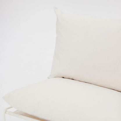 Modern Aluminum Garden Lounge Chair with Plush White Cushions