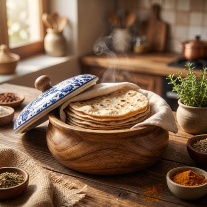 House of Avana Small Mango Wood Chapati Box
