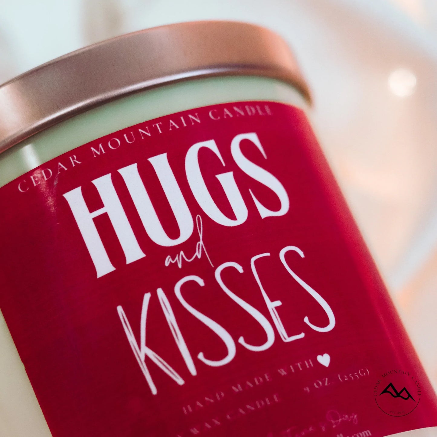 Hugs & Kisses - Valentine's Day Soy Candle - 9 oz Whiskey Glass Jar - Choose Your Scent - PoshaBella
