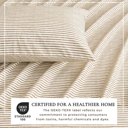Striped Microfiber Sheet Set - Evette Collection