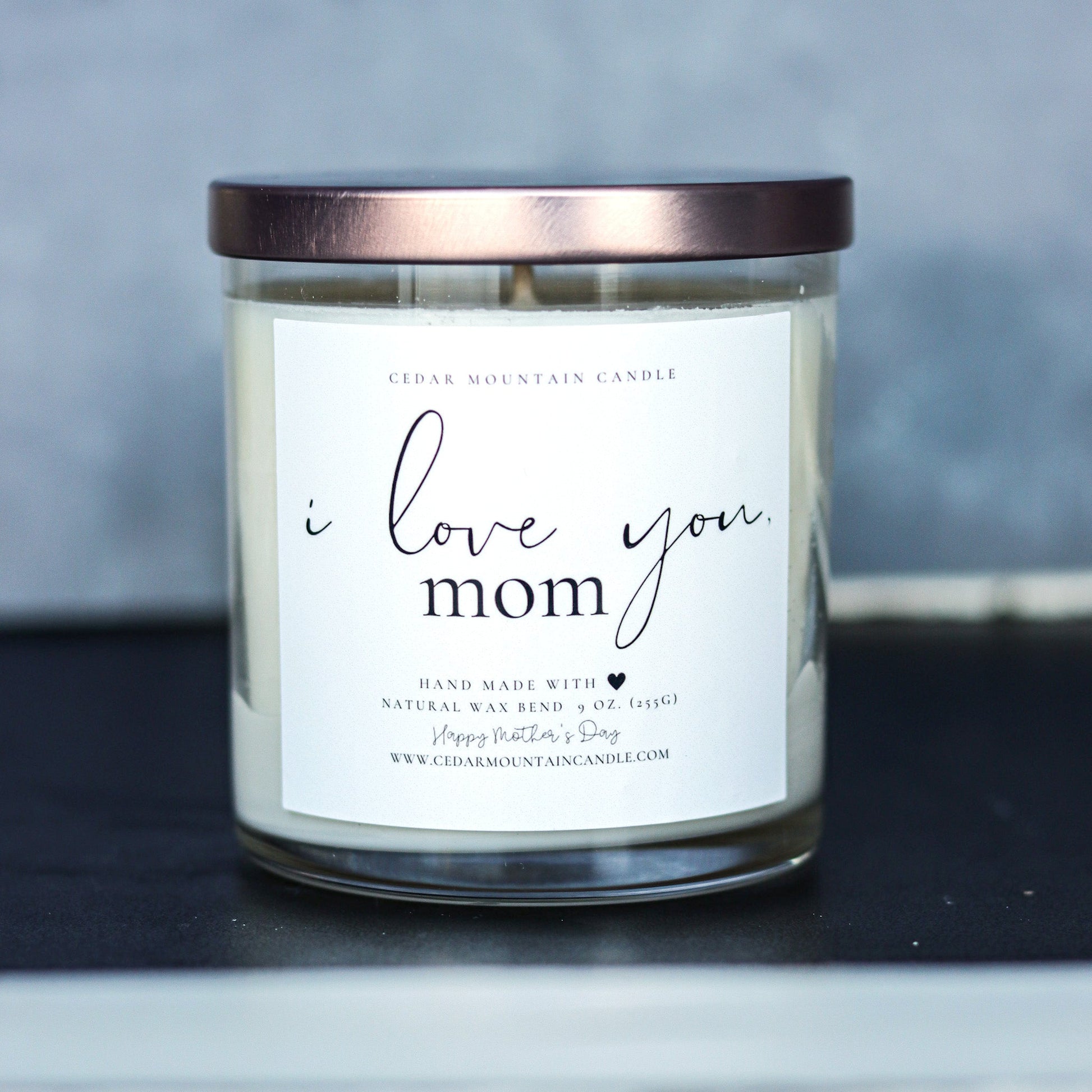 I love you, Mom - Mother's Day Soy Candle - 9 oz Glass Jar Candle - PoshaBella