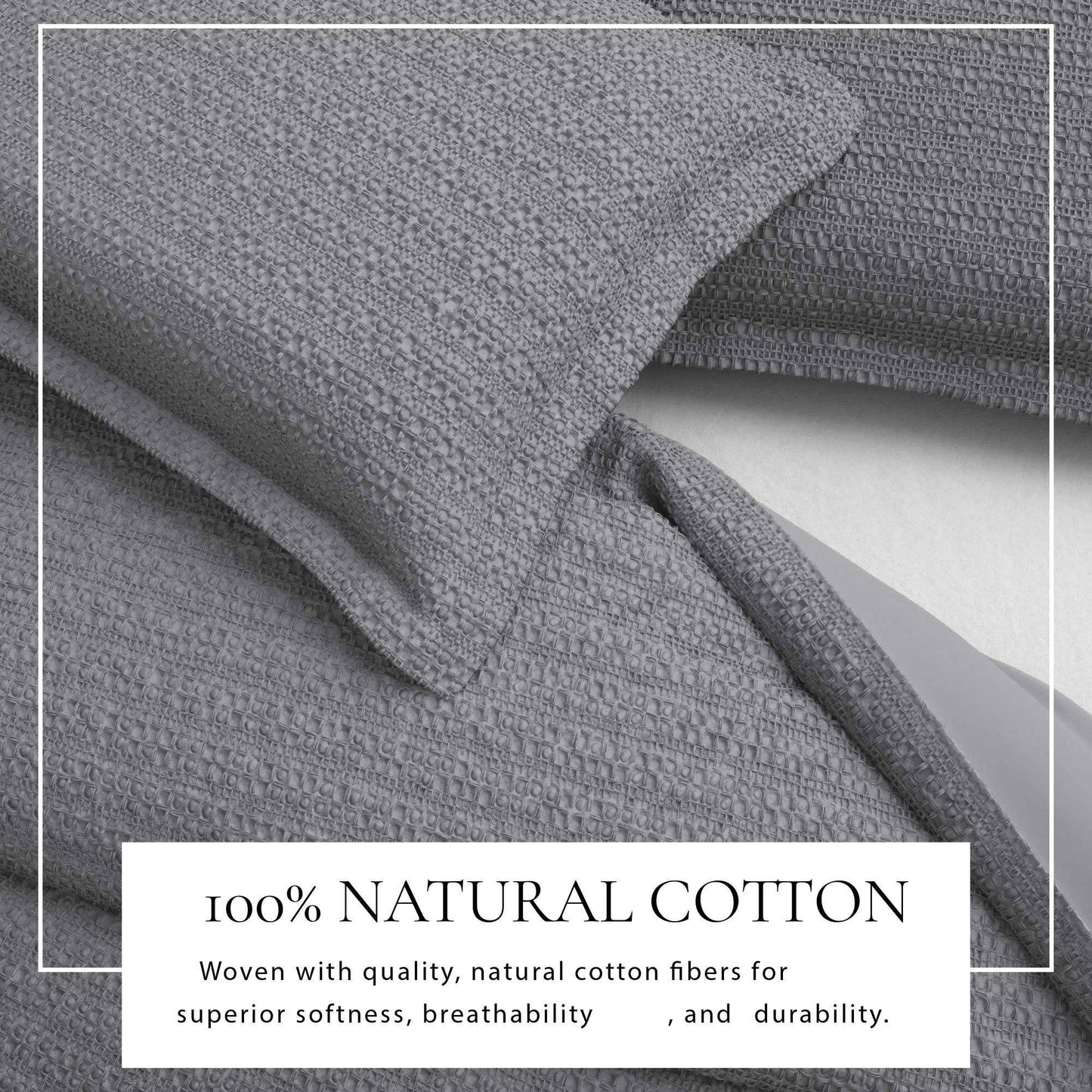 100% Cotton Honeycomb Waffle Duvet Set - Mattea Collection