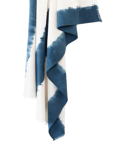 Indigo Blue Tie Dye Cotton Throw - PoshaBella