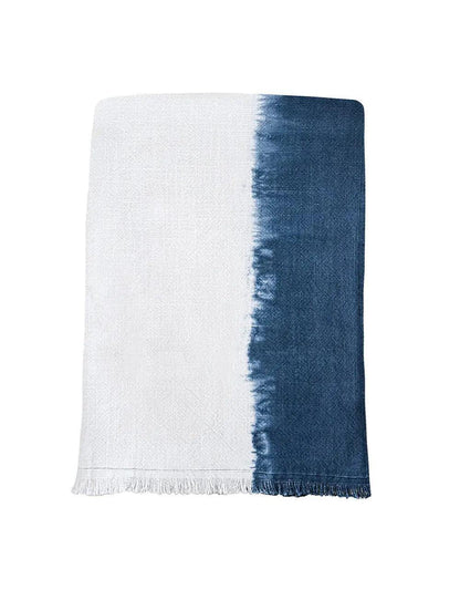 Indigo Blue Tie Dye Cotton Throw - PoshaBella
