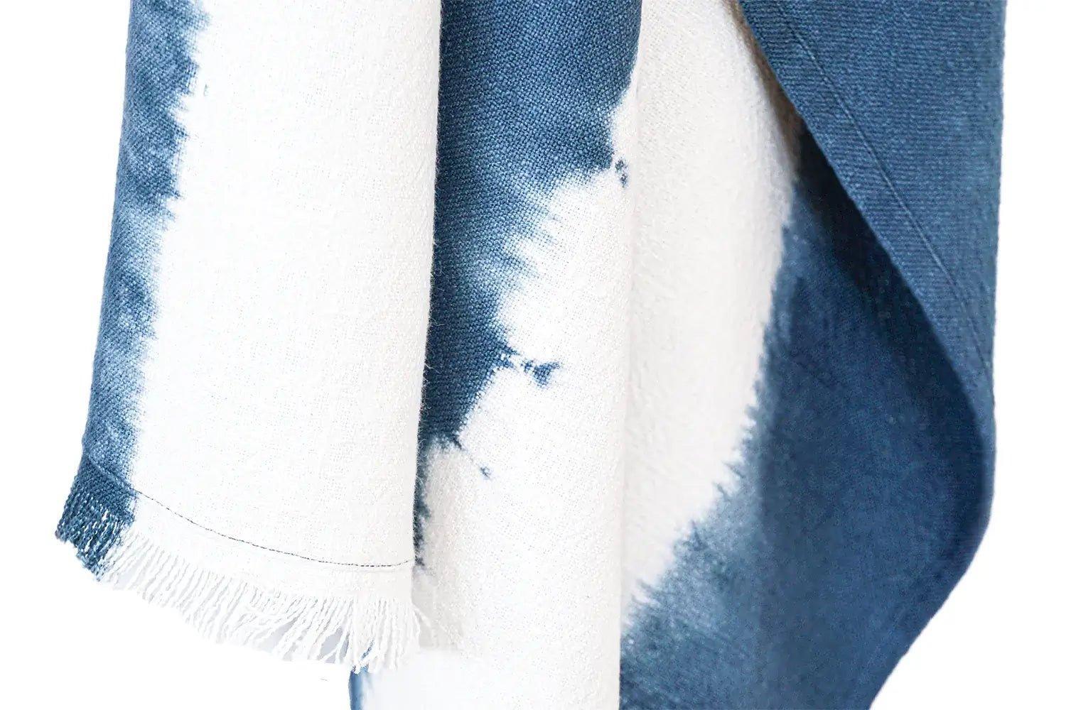 Indigo Blue Tie Dye Cotton Throw - PoshaBella