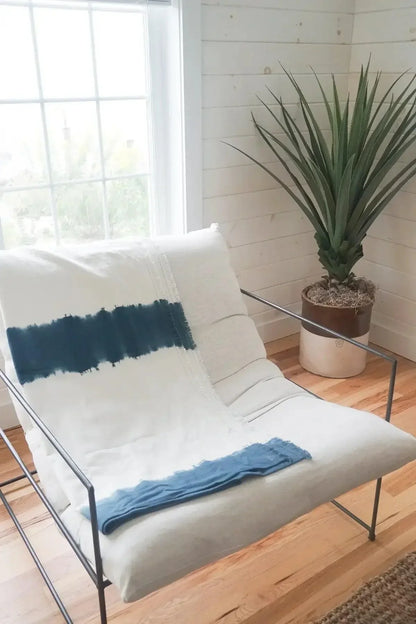 Indigo Blue Tie Dye Cotton Throw - PoshaBella