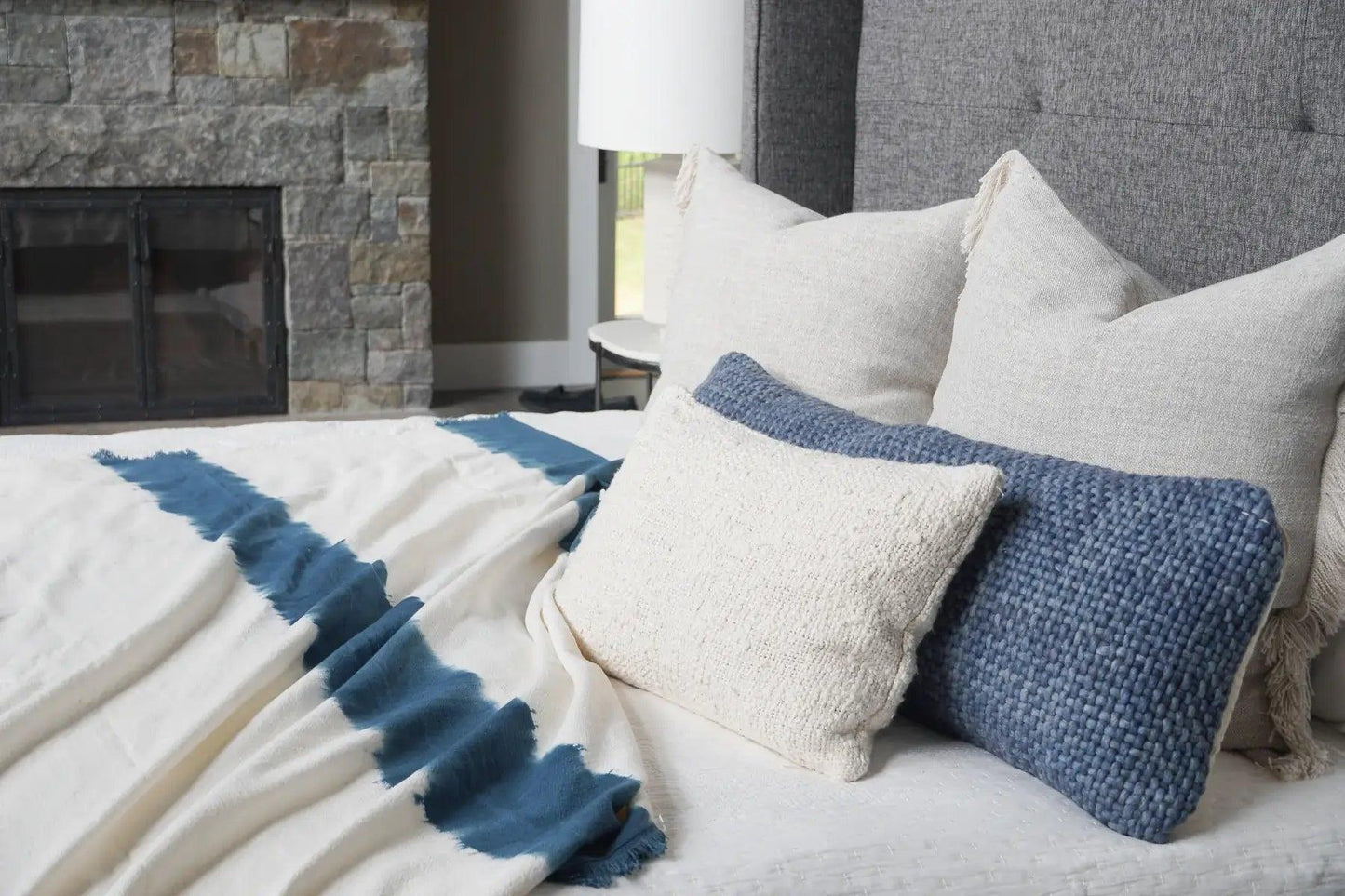Indigo Blue Tie Dye Cotton Throw - PoshaBella