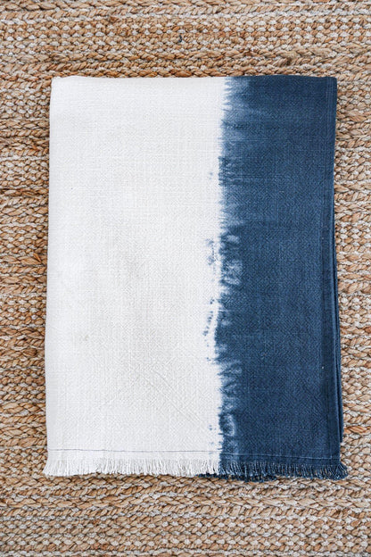 Indigo Blue Tie Dye Cotton Throw - PoshaBella