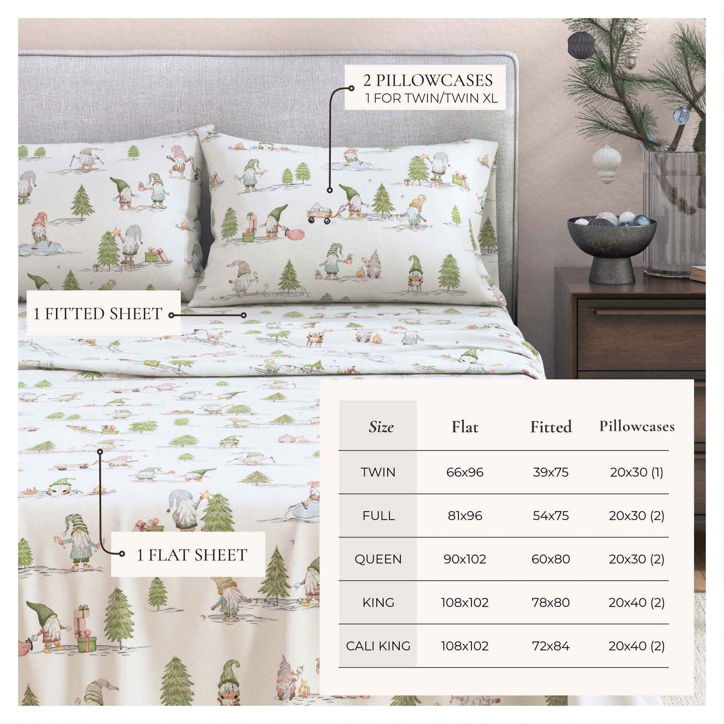 Turkish Cotton Flannel Sheet Set - Elevated Holiday Collection
