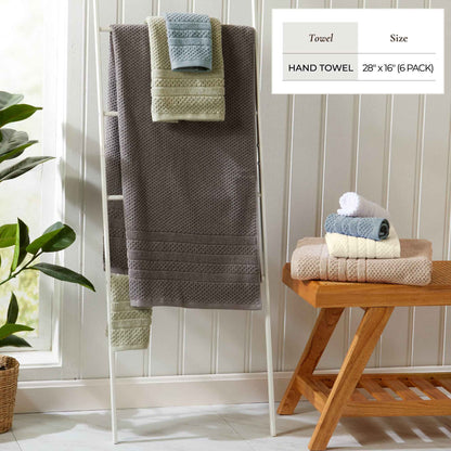 100% Cotton Checkered Jacquard Bath Towel Set - Giuliana Collection