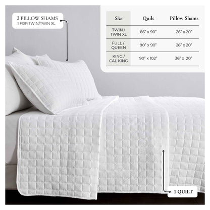 Box-Stitched Seersucker Quilt Set - Seersucker Collection