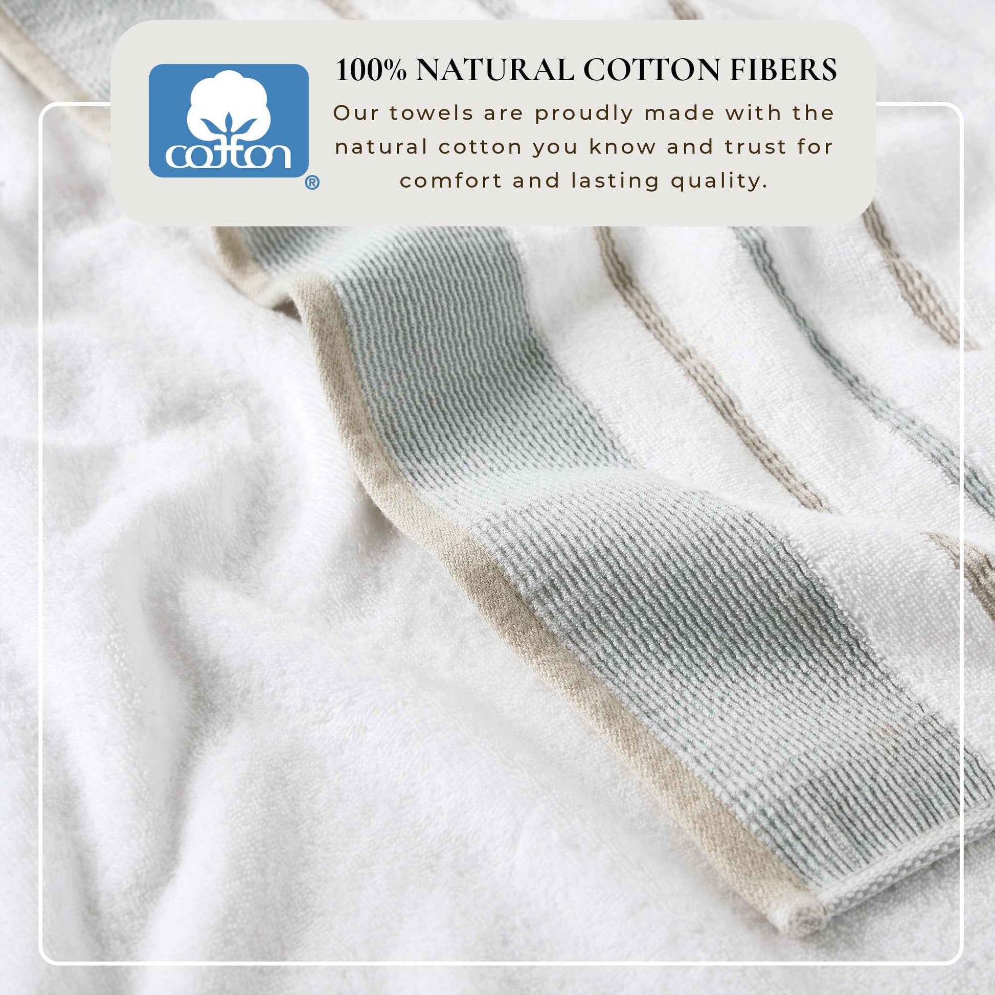 Decorative Cotton Stripe Bath Towel Set - Noelle Collection