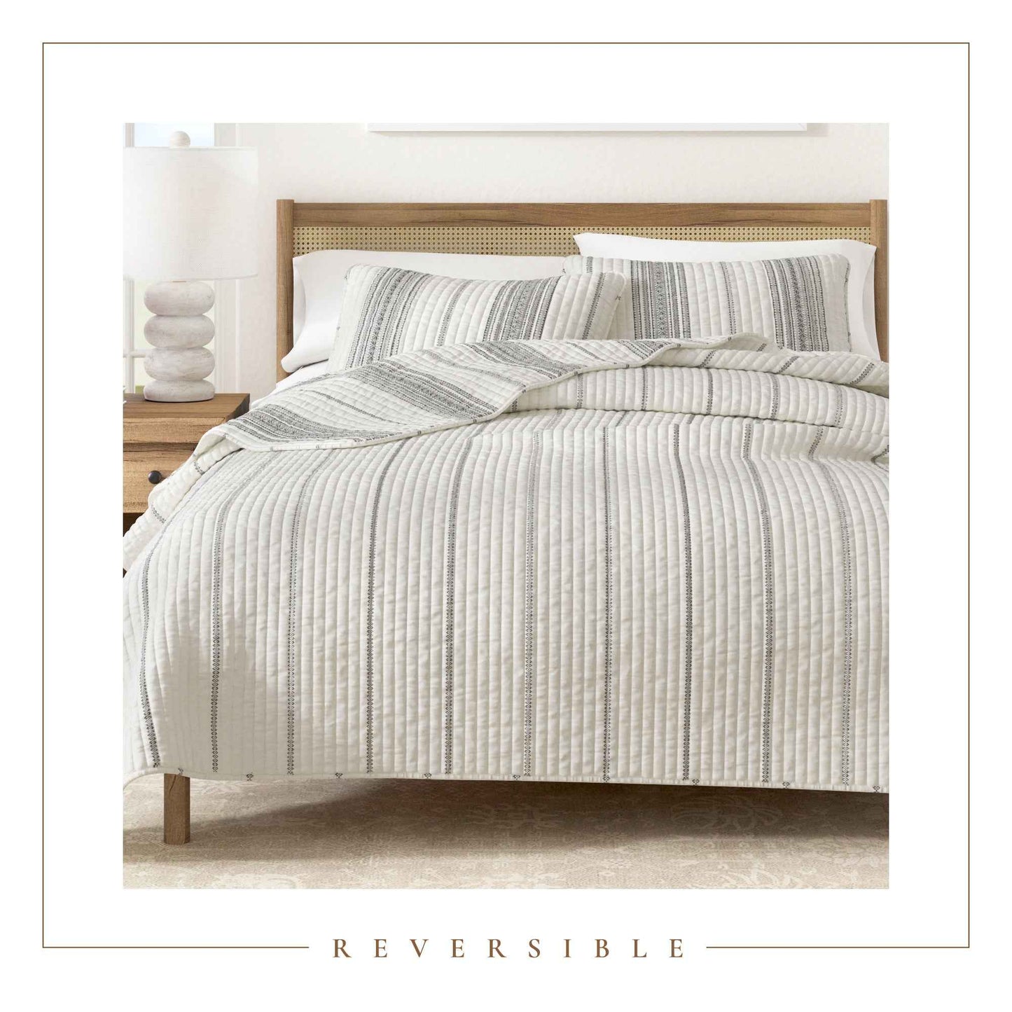3-Piece Stripe Quilt - Wesley Collection