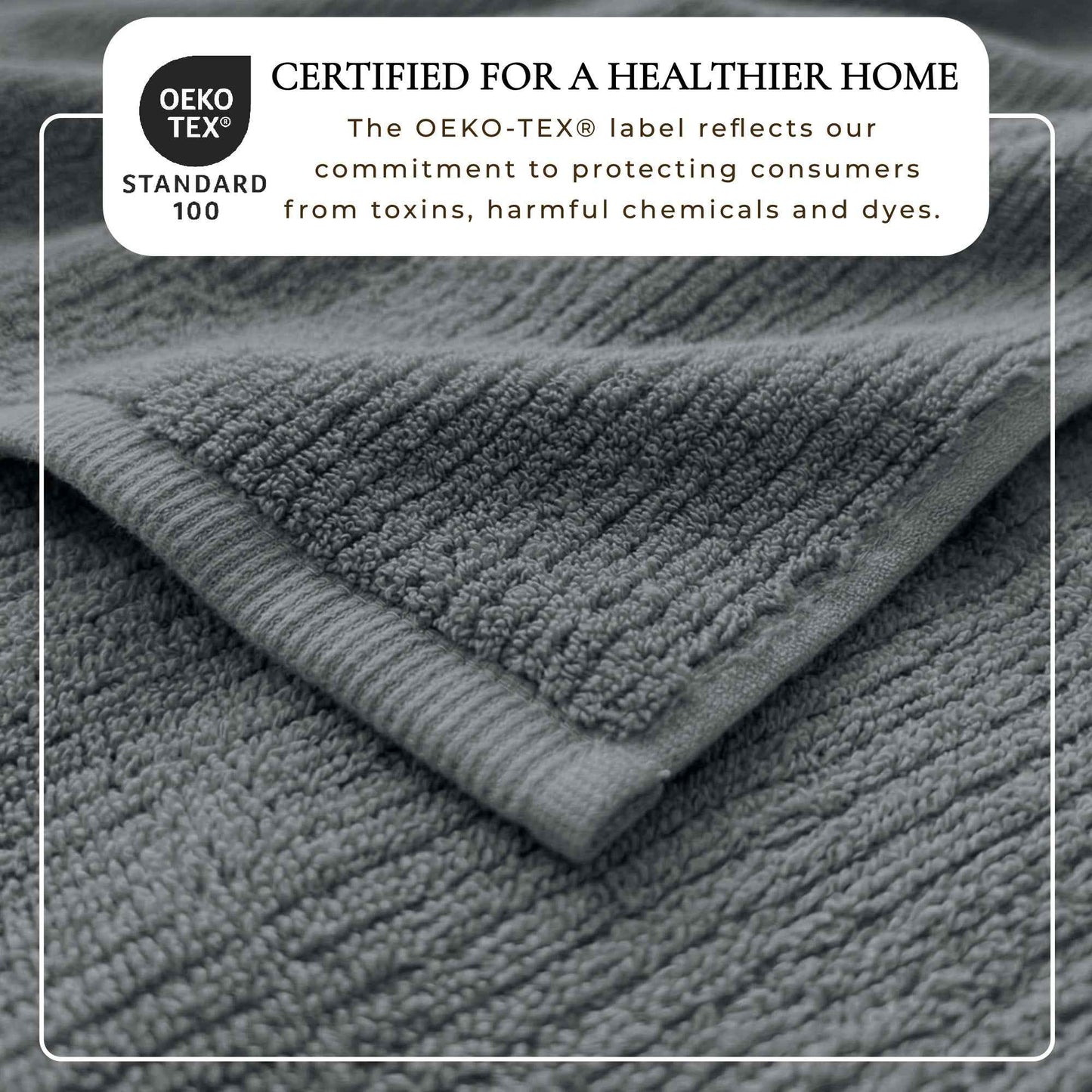 Turkish Cotton Ribbed 6-Piece Bath Towel Set - Georgiana Collection
