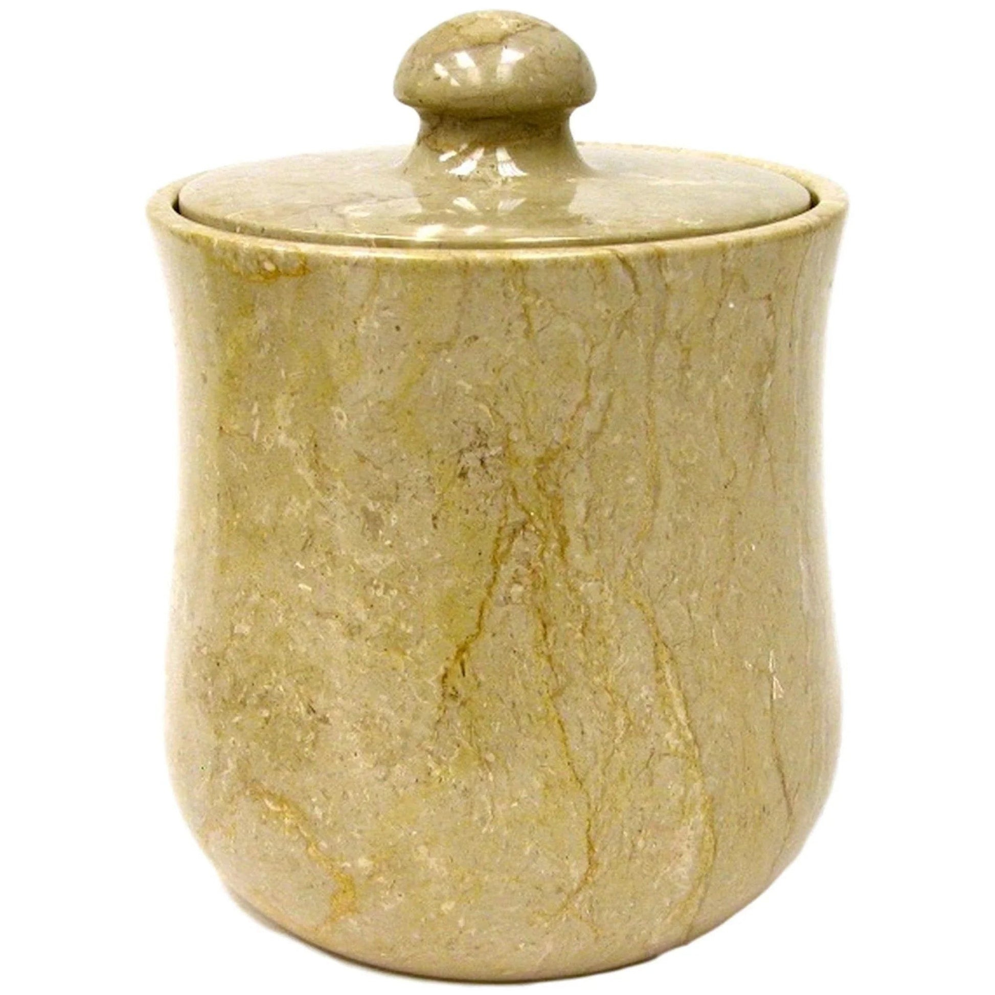 Kitchen Canisters | Sahara Beige Marble 9-Inch Modern Kitchen Canister - PoshaBella