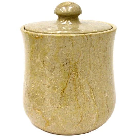 Kitchen Canisters | Sahara Beige Marble 9-Inch Modern Kitchen Canister - PoshaBella