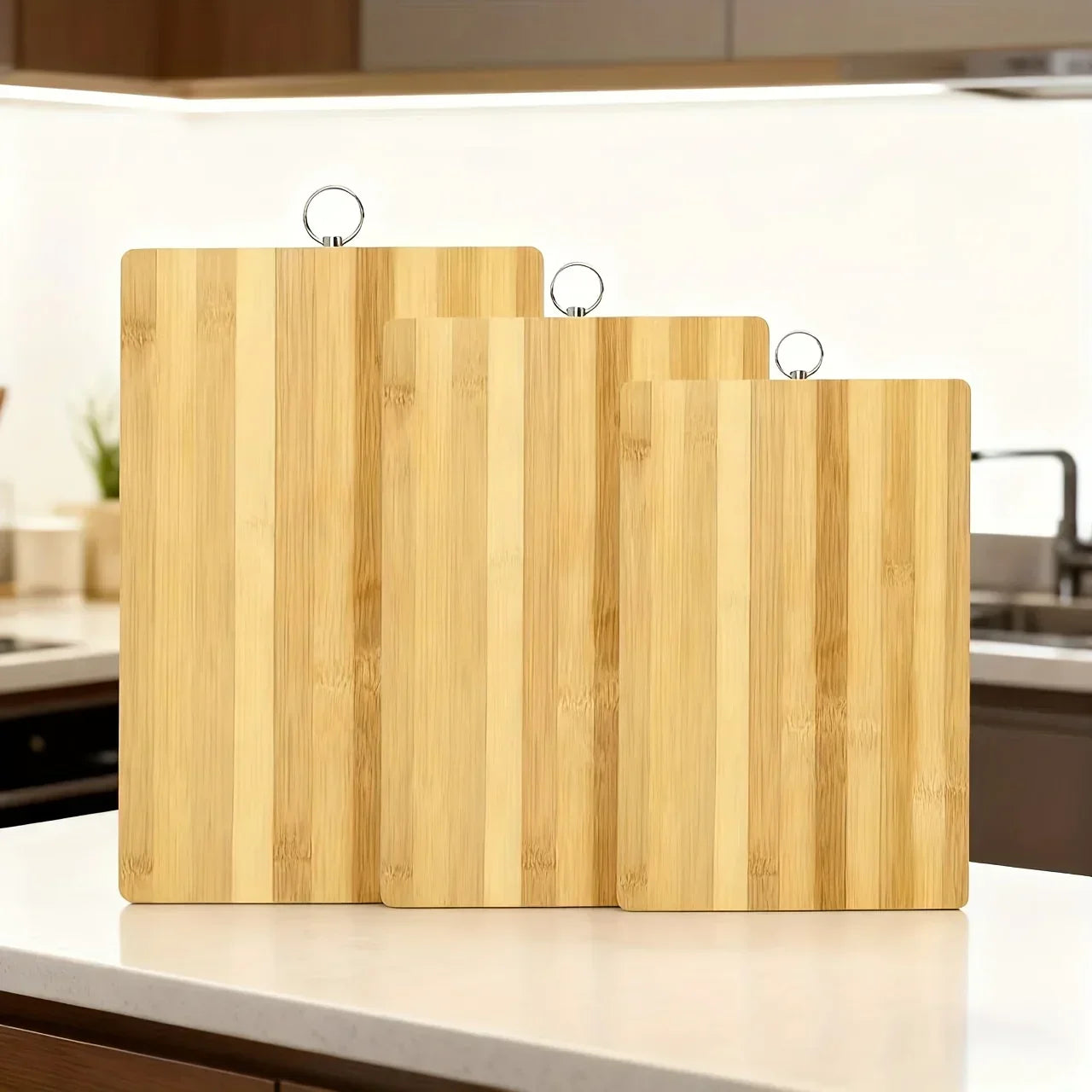 Kitchen large, medium and small cutting boards 3in 1 double-sided bamboo wood carbonized cutting board thickened | Rectangular fruit and vegetable cutting board knife board chopping board, Meal Preparation, Rectangular Design