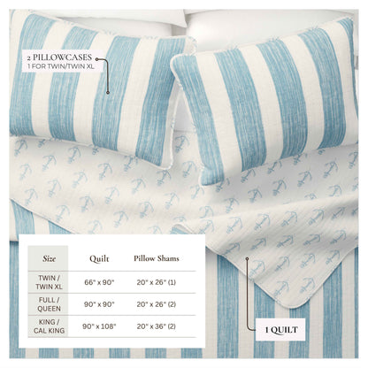 3-Piece Coastal Quilt - Casco Bay Collection