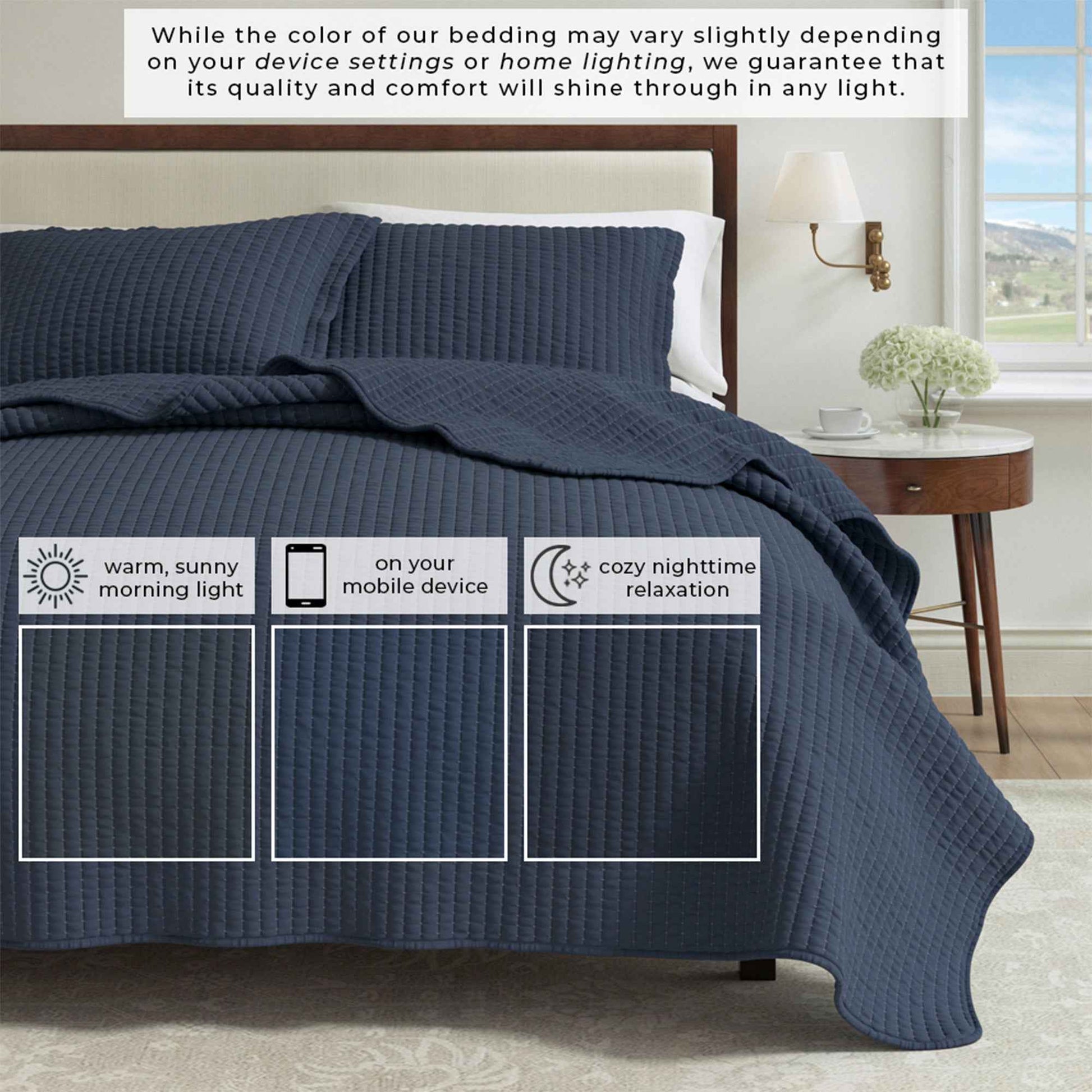 3-Piece Solid Quilt - Alicia Collection