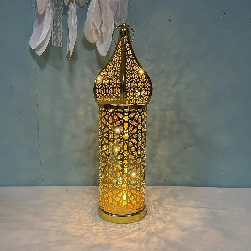 Lantern - LED Gold Wrought Iron