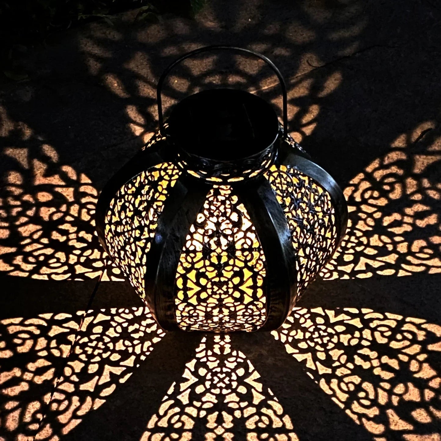 Lantern - Solar Iron Moroccan Large