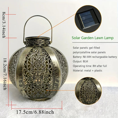 Lantern - Solar Iron Moroccan Large