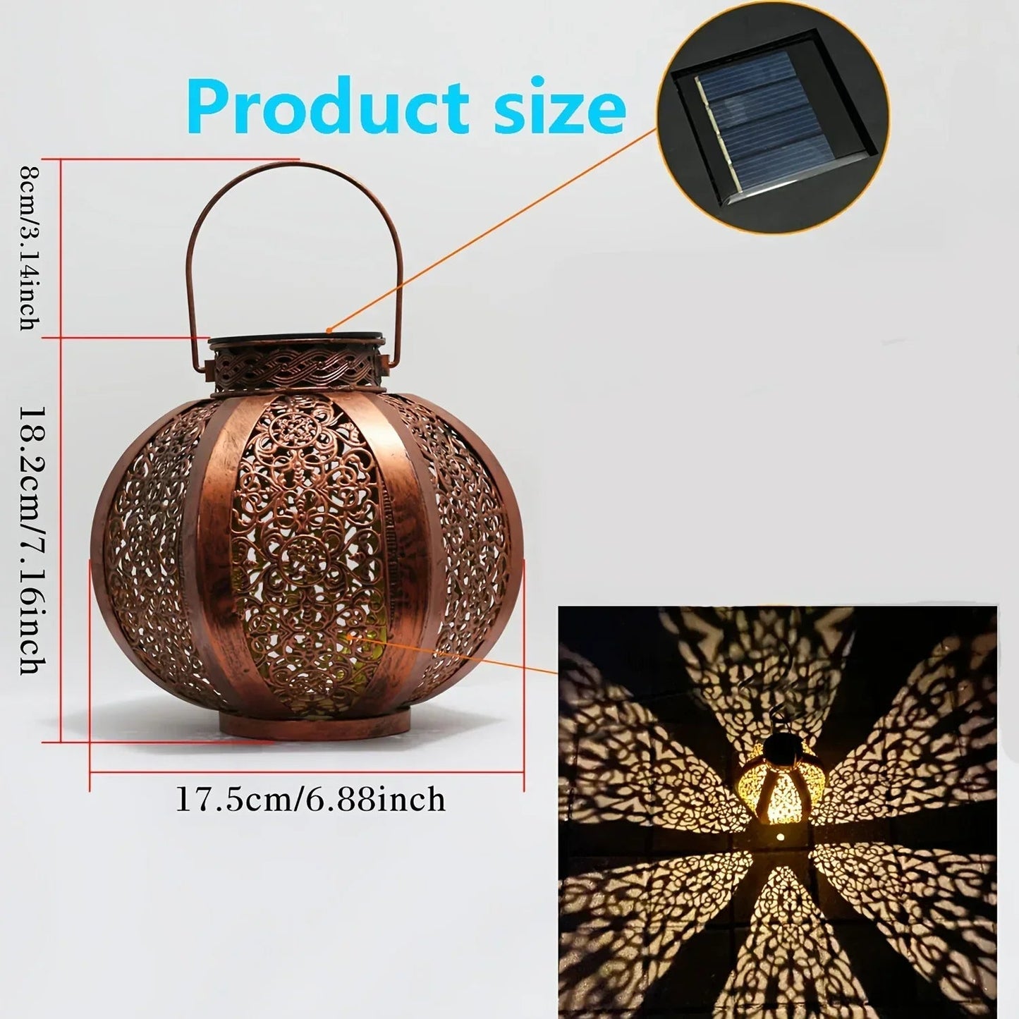 Lantern - Solar Iron Moroccan Large