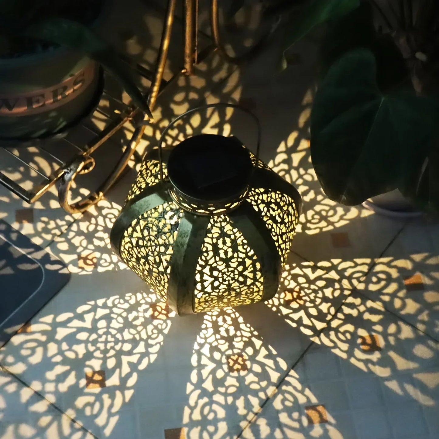 Lantern - Solar Iron Moroccan Large