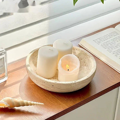 Large 7.87 Inch Natural Marble Bowl - Elegant Decorative Centerpiece for Bathroom, Vanity, or Dining Table - Jewelry Display, Soap Dish - Luxury Home Decor - Perfect Housewarming or Holiday Gift (Christmas, Wedding) - Durable