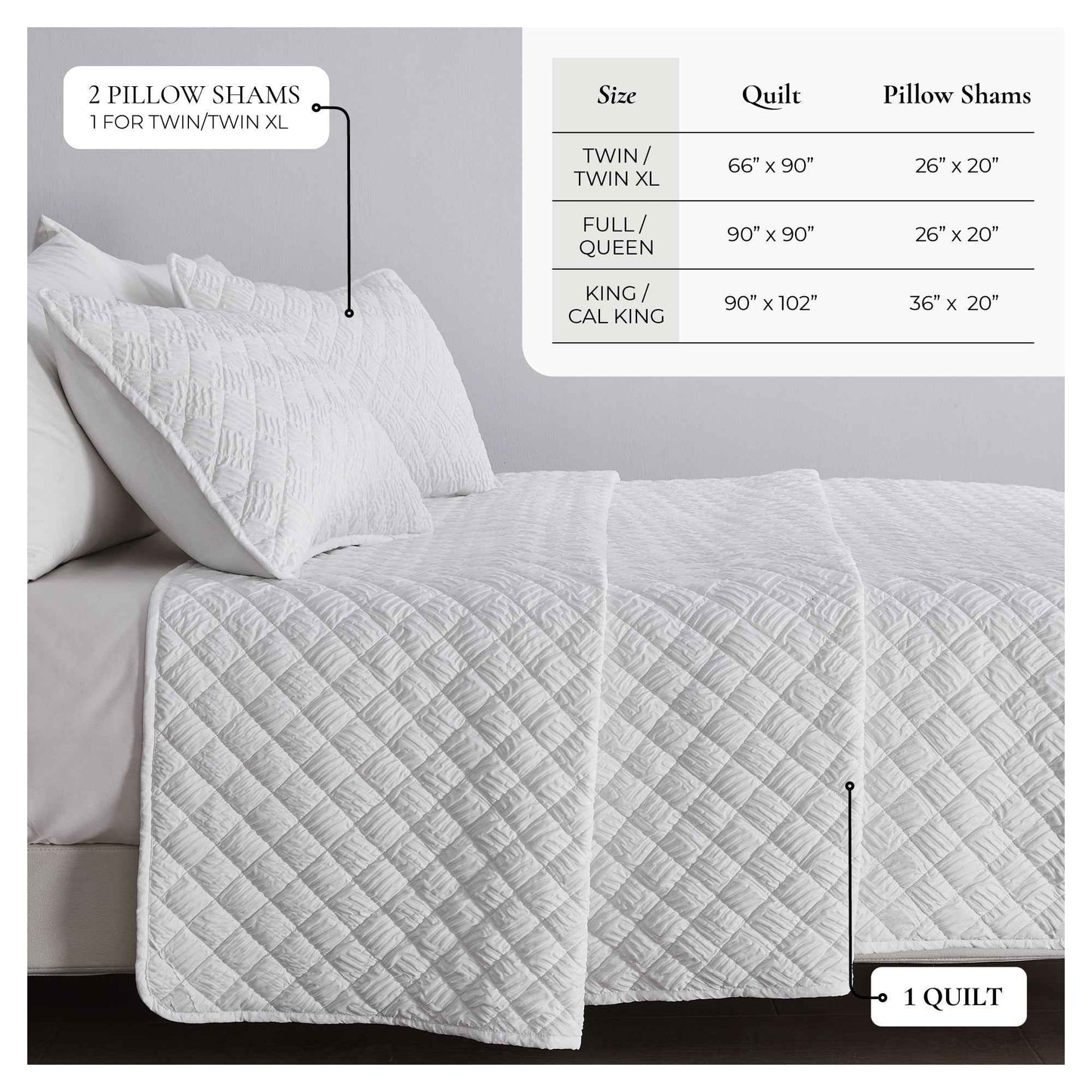 Diamond Embossed Quilt Set - Diamond Microsculpt Collection