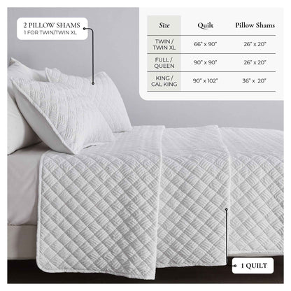 Diamond Embossed Quilt Set - Diamond Microsculpt Collection