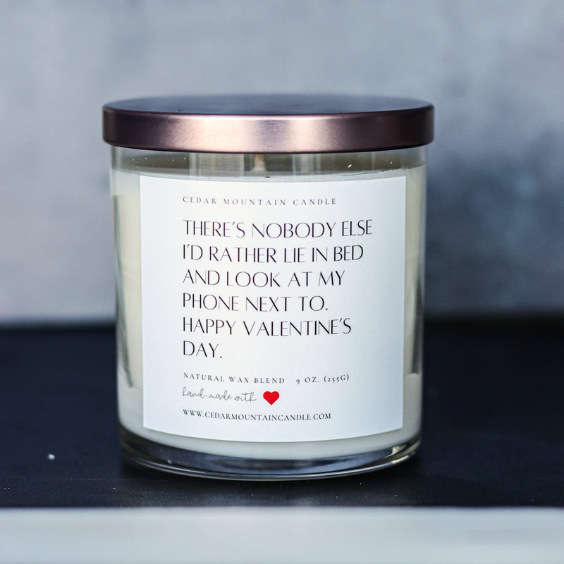 "There's nobody else I'd rather..." Valentine's Day 9 oz Whiskey Glass Jar Soy Candle - Choose Your Scent