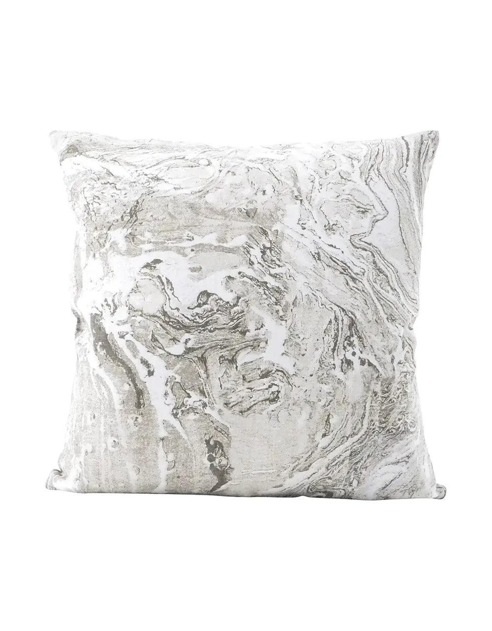 Linen Pillow Covers in Handcrafted Marble Print - PoshaBella
