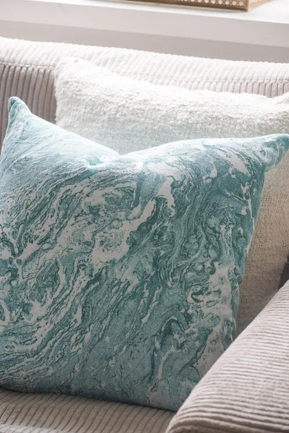Linen Pillow Covers in Handcrafted Marble Print - PoshaBella