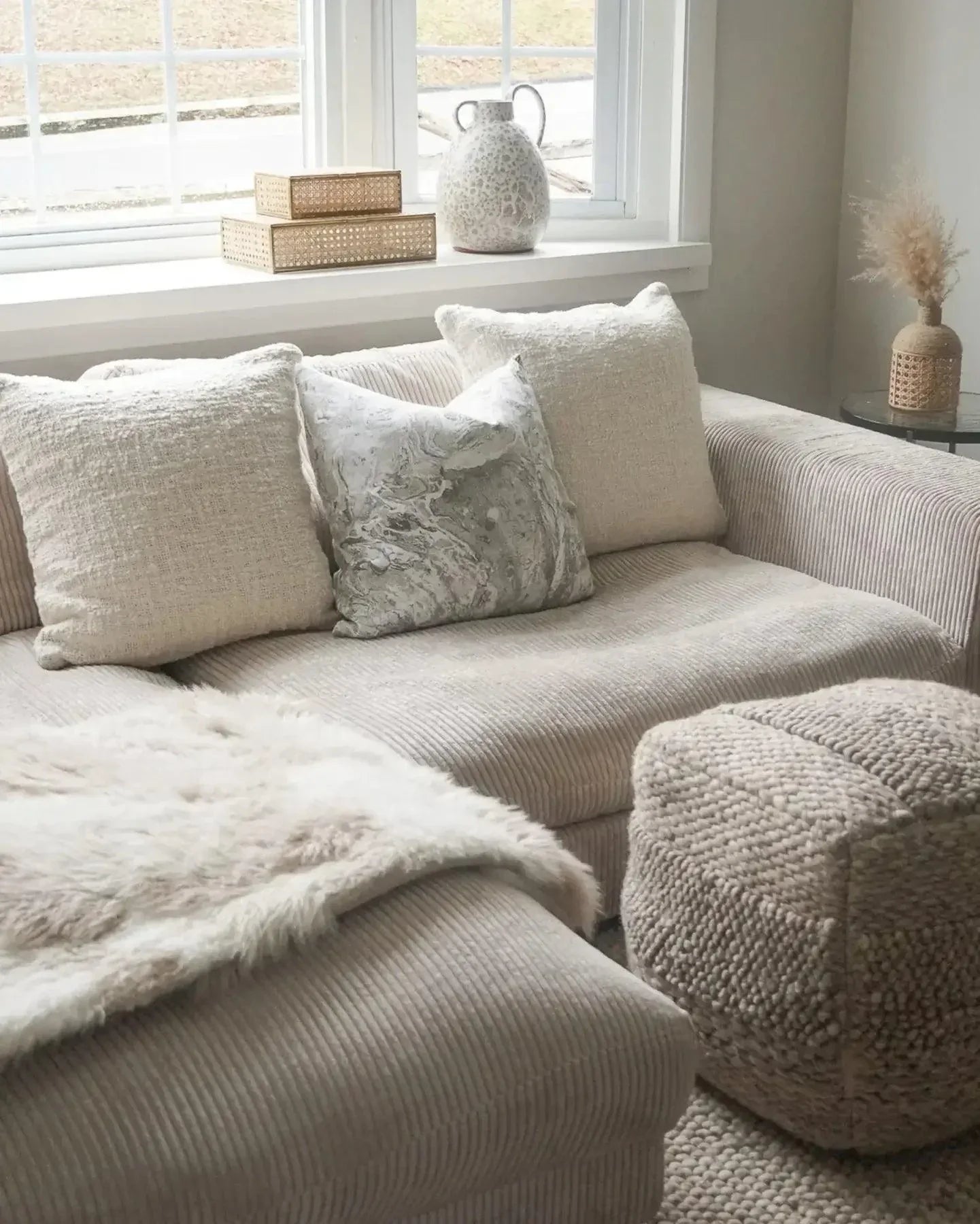 Linen Pillow Covers in Handcrafted Marble Print - PoshaBella