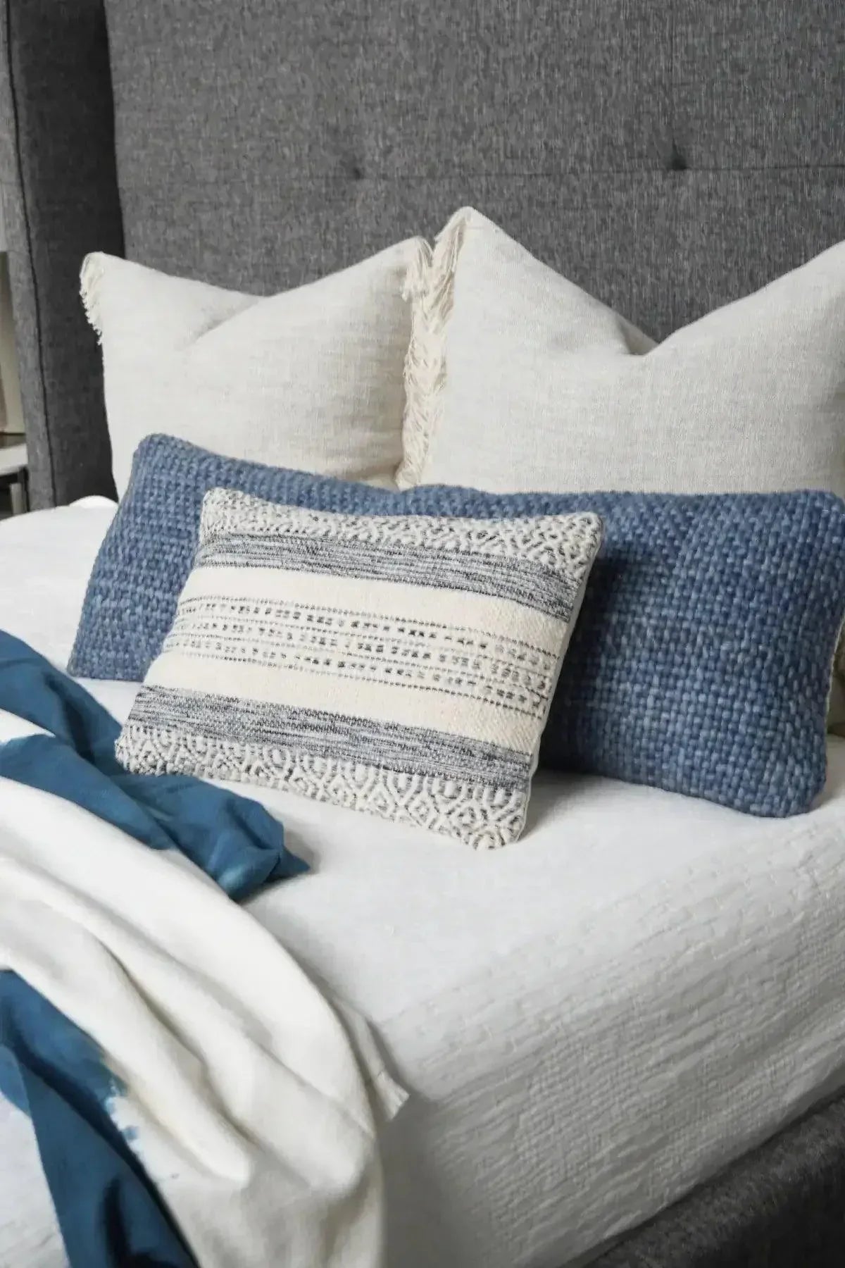 Luxe Indigo Handwoven Down Alternative Pillow - PoshaBella