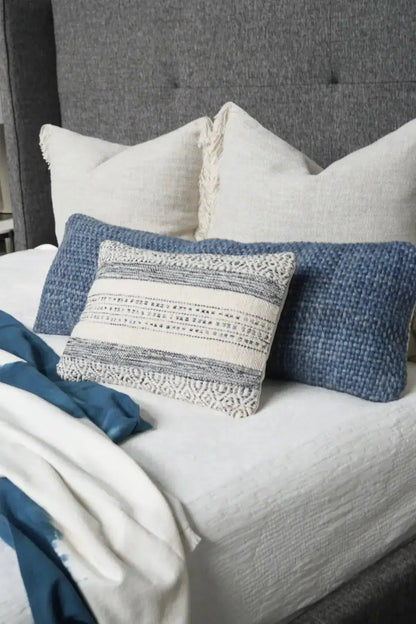 Luxe Indigo Handwoven Down Alternative Pillow - PoshaBella