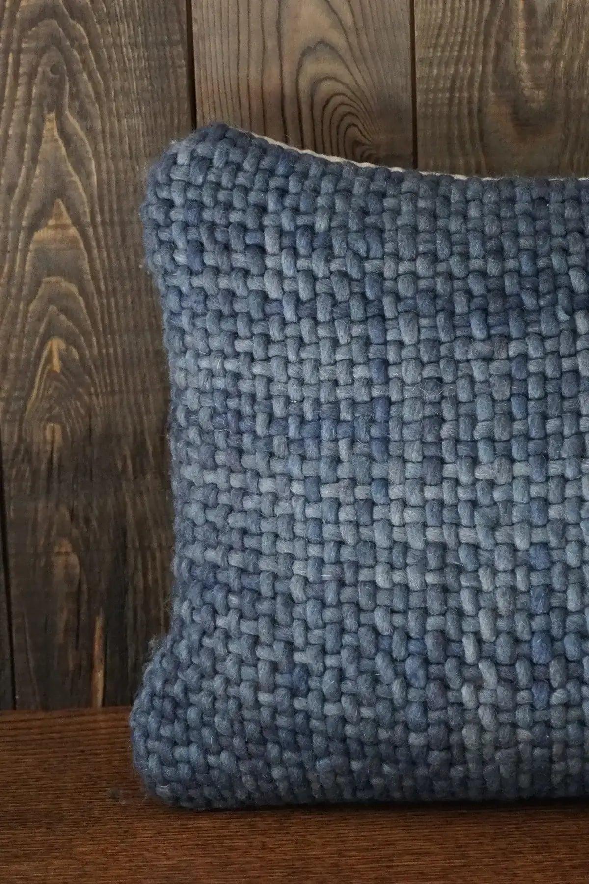 Luxe Indigo Handwoven Down Alternative Pillow - PoshaBella