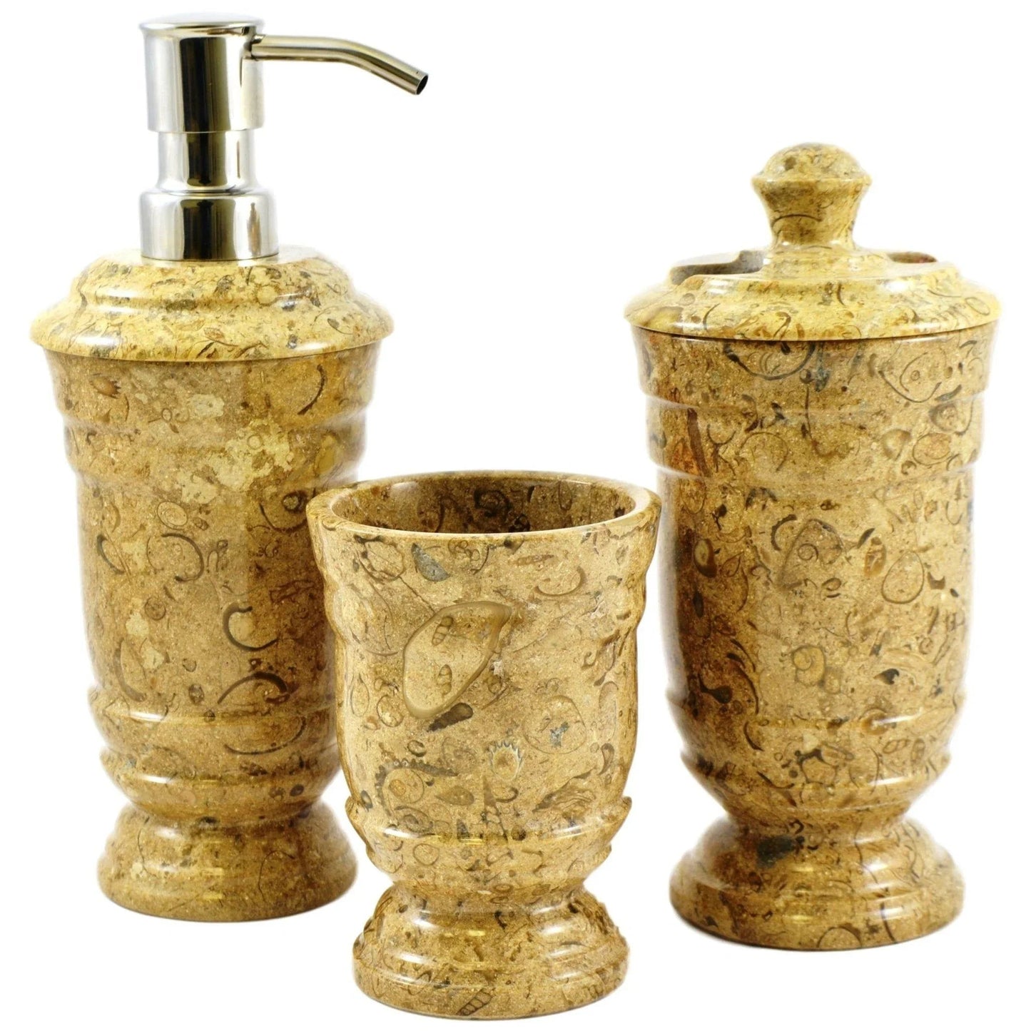 Luxury Bathroom Set in Fossil Stone - 3 Piece Bathroom Set - PoshaBella