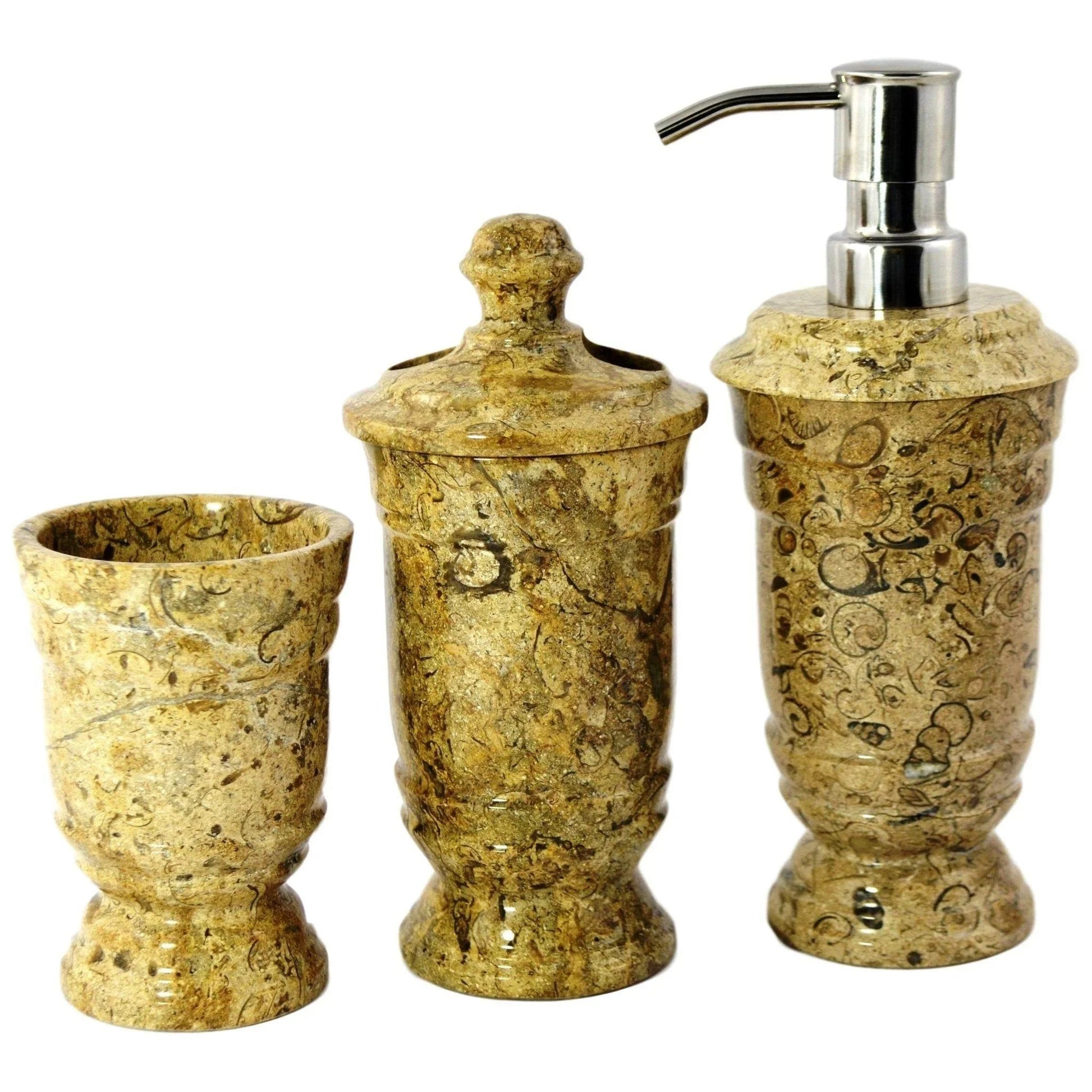 Luxury Bathroom Set in Fossil Stone - 3 Piece Bathroom Set - PoshaBella