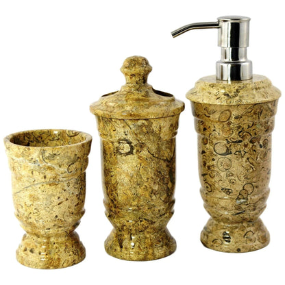 Luxury Bathroom Set in Fossil Stone - 3 Piece Bathroom Set - PoshaBella