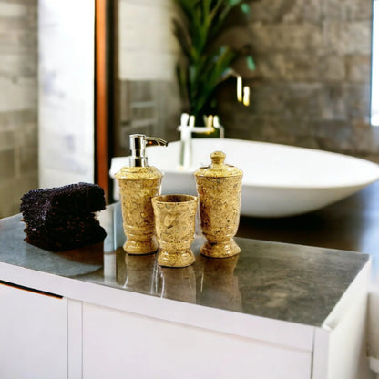 Luxury Bathroom Set in Fossil Stone - 3 Piece Bathroom Set - PoshaBella