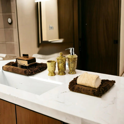 Luxury Bathroom Set in Fossil Stone - 3 Piece Bathroom Set - PoshaBella
