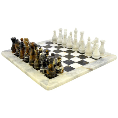 Luxury Chess Set in Michelangelo and White Marble - PoshaBella