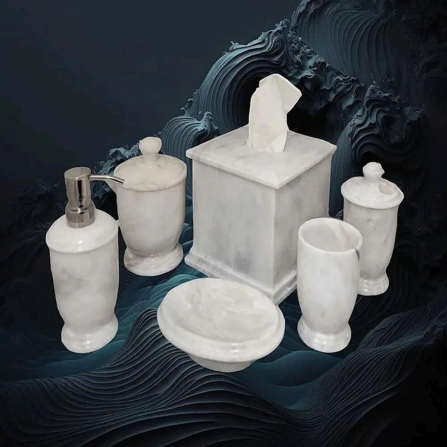 Luxury White Marble Bathroom Set - PoshaBella