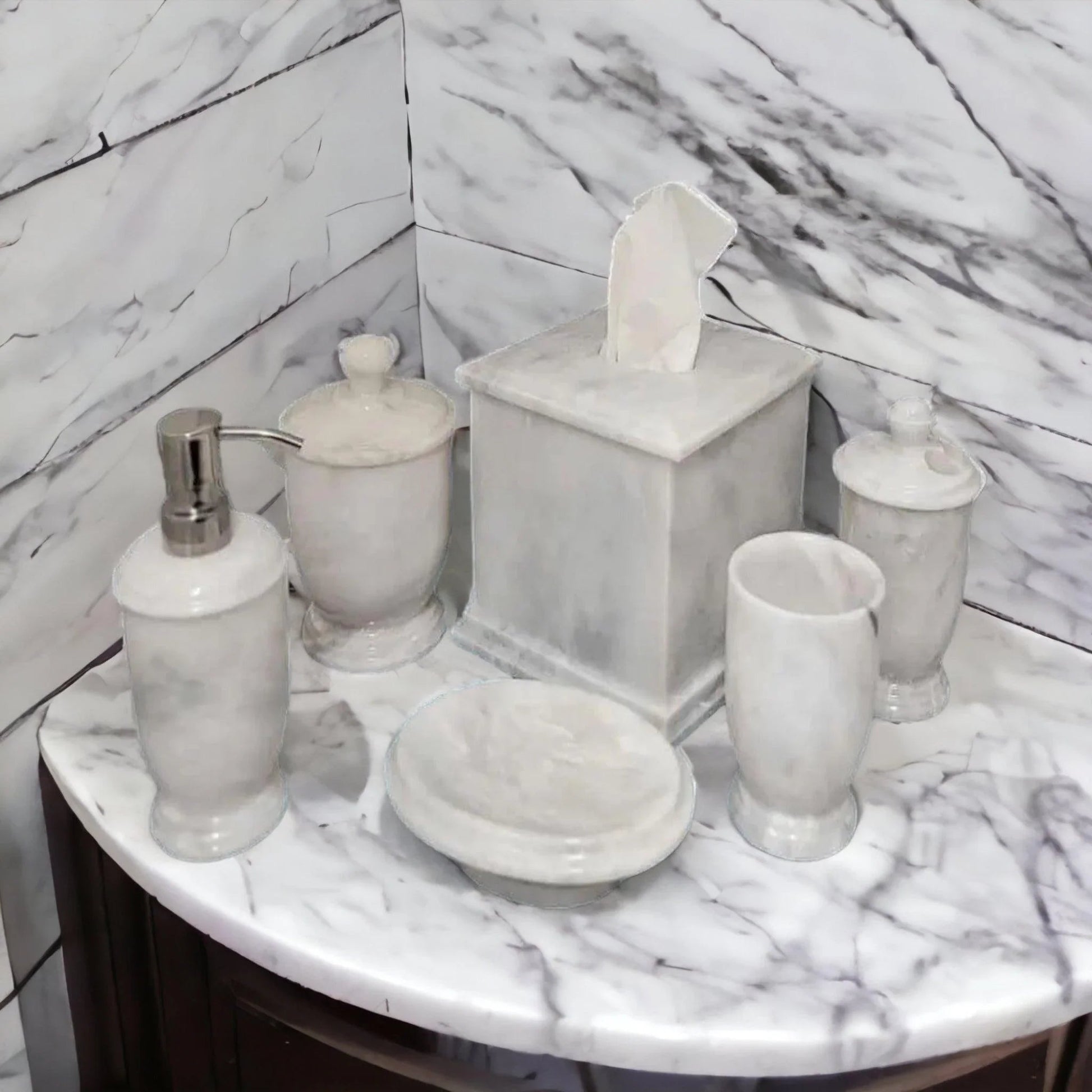 Luxury White Marble Bathroom Set - PoshaBella